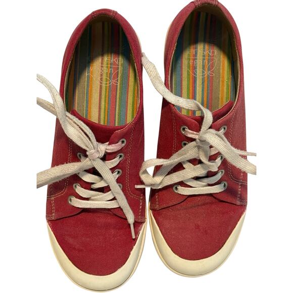 Dansko Women's size 37 Red Canvas Lace Up Platform Shoes US 6.5 - Picture 4 of 5